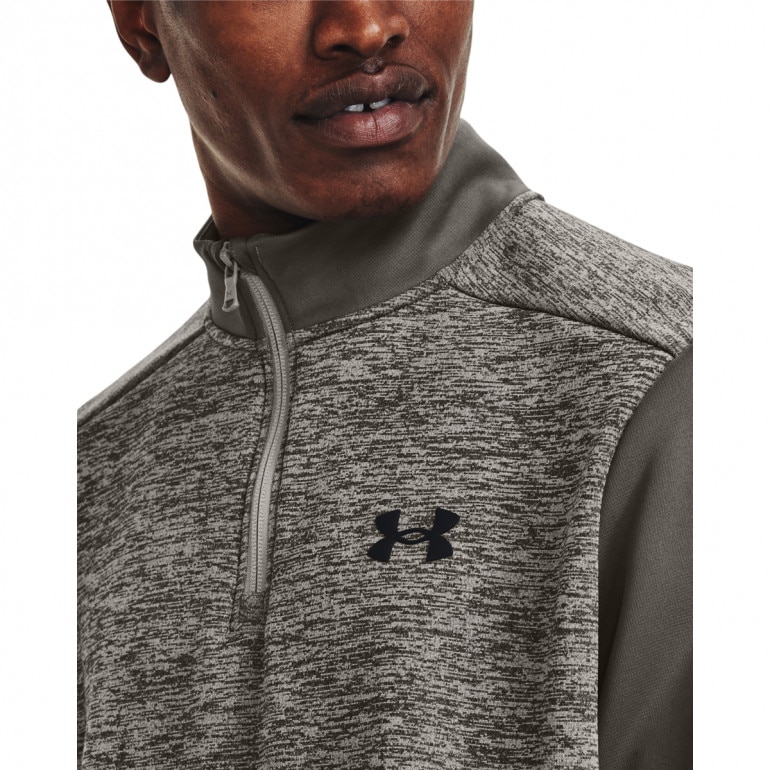 Męski longsleeve treningowy UNDER ARMOUR UA Armour Fleece Twist QZ - brązowy