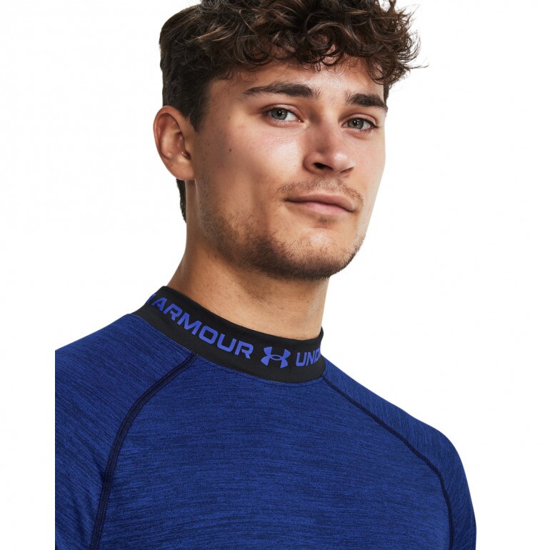 Męski longsleeve treningowy Under Armour UA CG Armour Twist Mock - niebieski