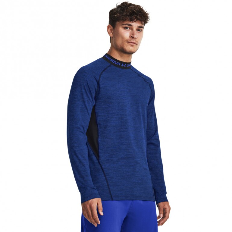 Męski longsleeve treningowy Under Armour UA CG Armour Twist Mock - niebieski