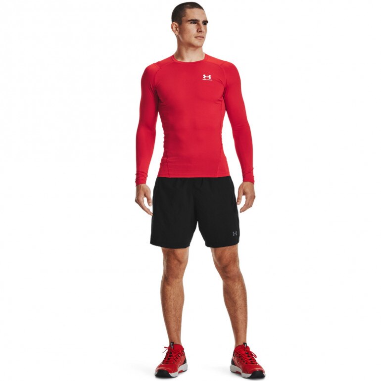 Męski longsleeve treningowy UNDER ARMOUR UA HG Armour Comp LS - czerwony