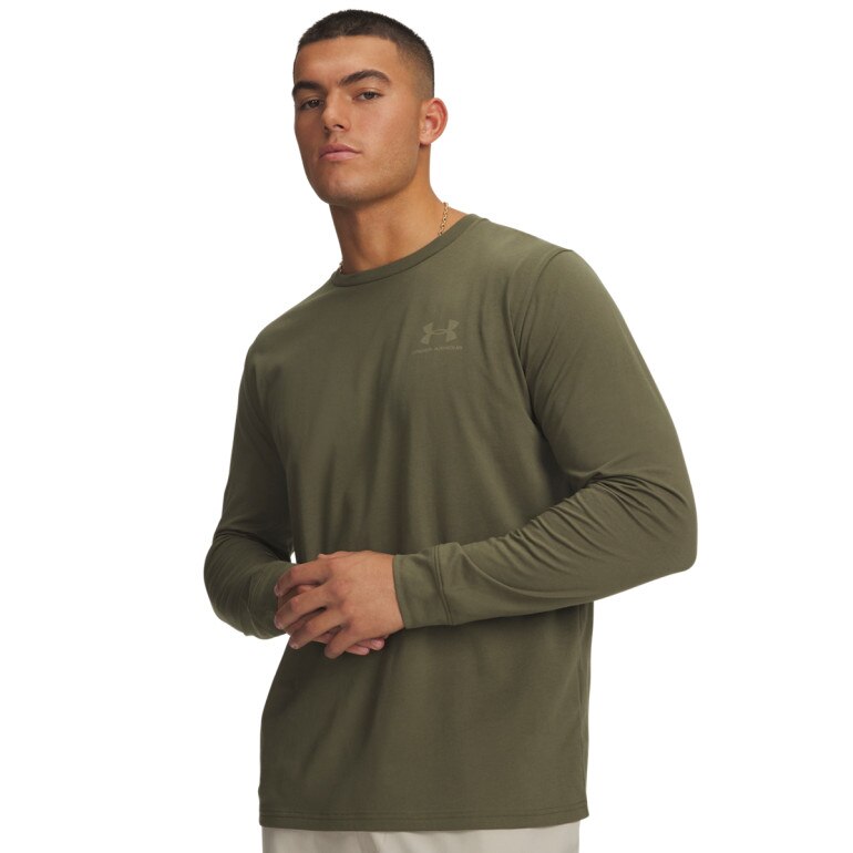 Męski longsleeve Under Armour SPORTSTYLE LEFT CHEST LS - khaki