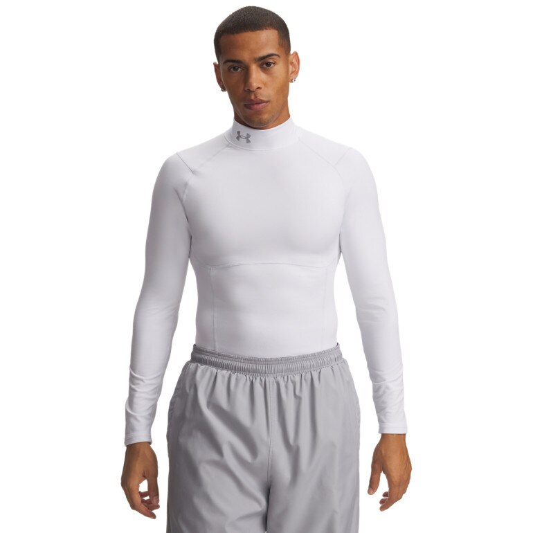 Męski półgolf kompresyjny Under Armour UA ColdGear Elite Comp Mock - biały