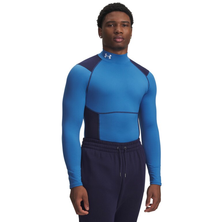 Męski półgolf kompresyjny Under Armour UA ColdGear Elite Comp Mock - niebieski