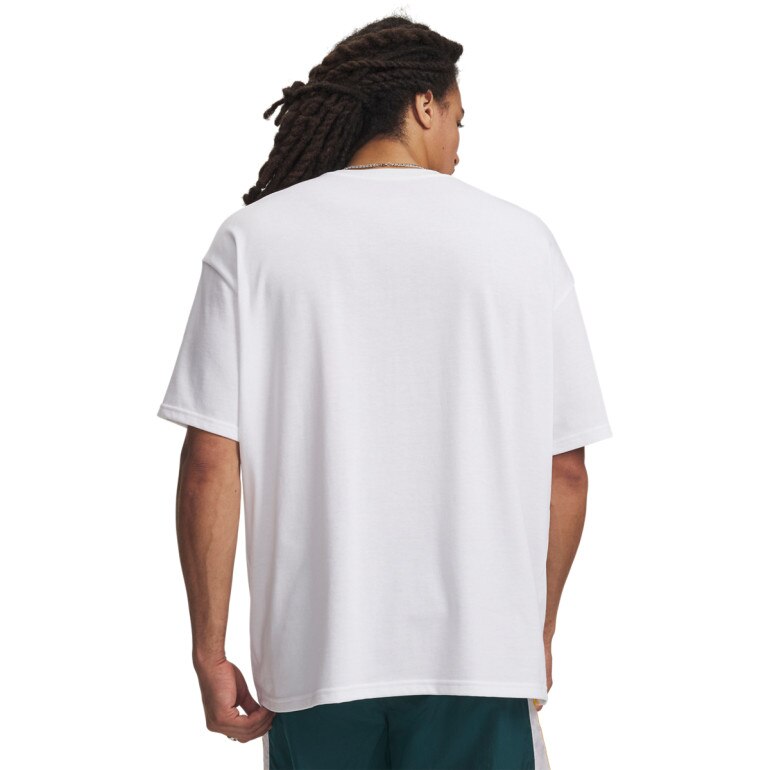 Męski t-shirt z nadrukiem Under Armour UA Heavyweight Sports - biały