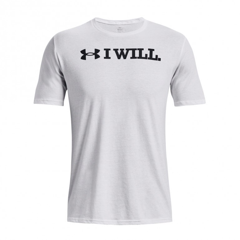 Męski t-shirt z nadrukiem Under Armour UA I Will SS - biały