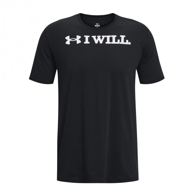Męski t-shirt z nadrukiem Under Armour UA I Will SS - czarny