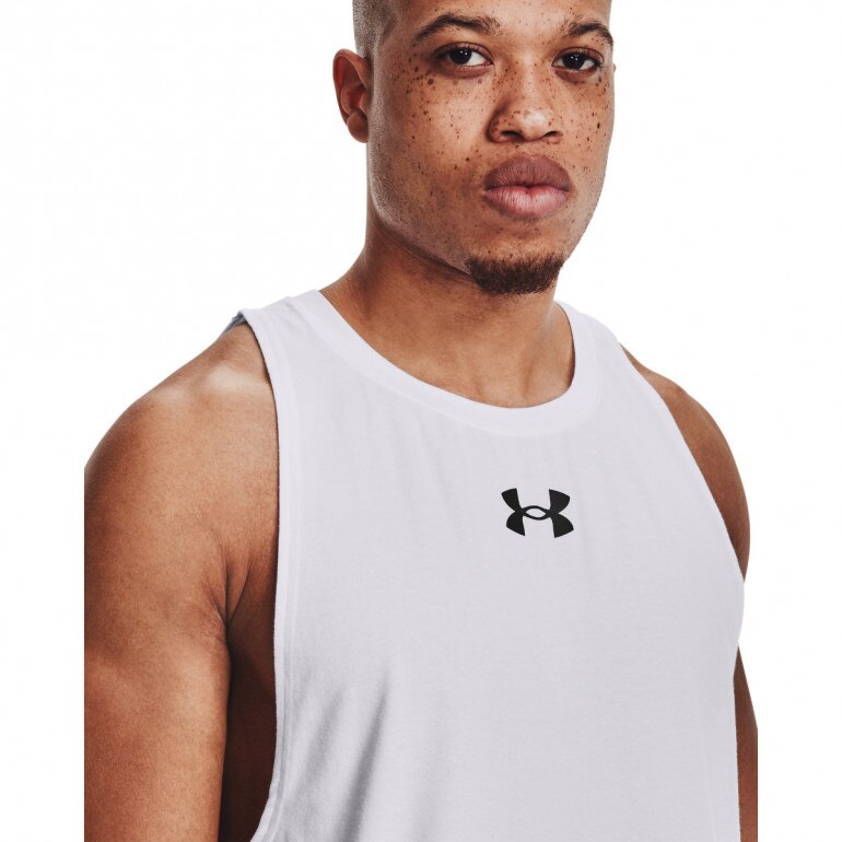 Męski top treningowy Under Armour UA Zone Tank - biały
