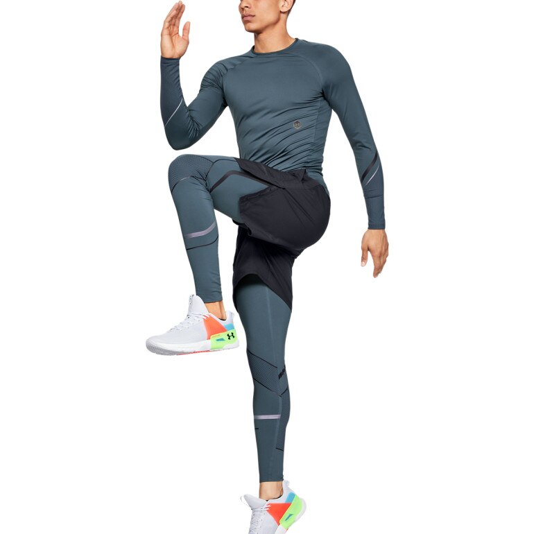 Męskie legginsy treningowe Under Armour  Rush Graphic Legging - szare