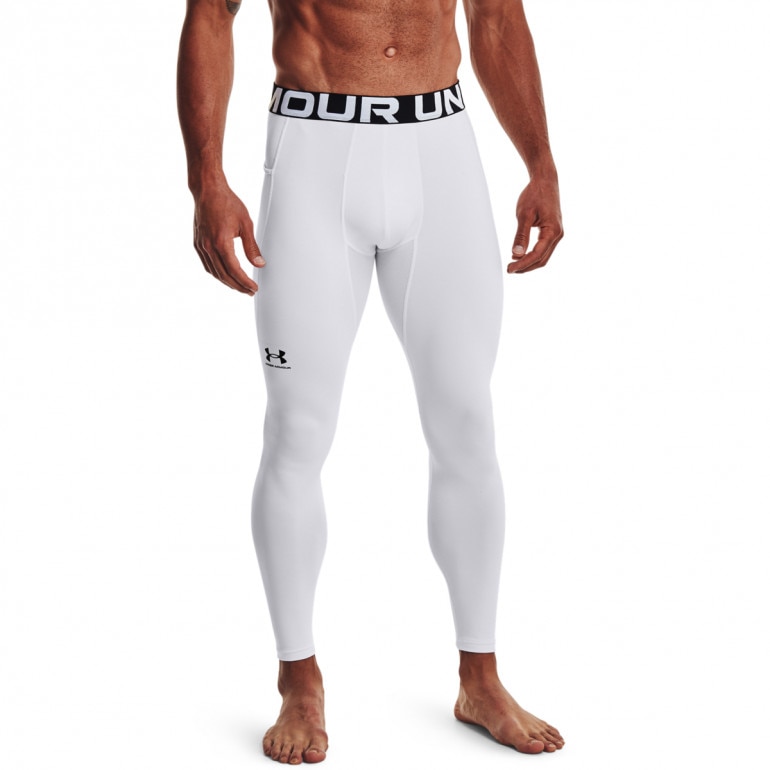 Męskie legginsy treningowe Under Armour UA CG Armour Leggings - białe