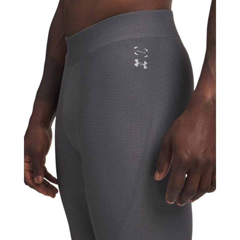 Męskie legginsy treningowe Under Armour UA Halo Bonded Auxetic Leggin - szare