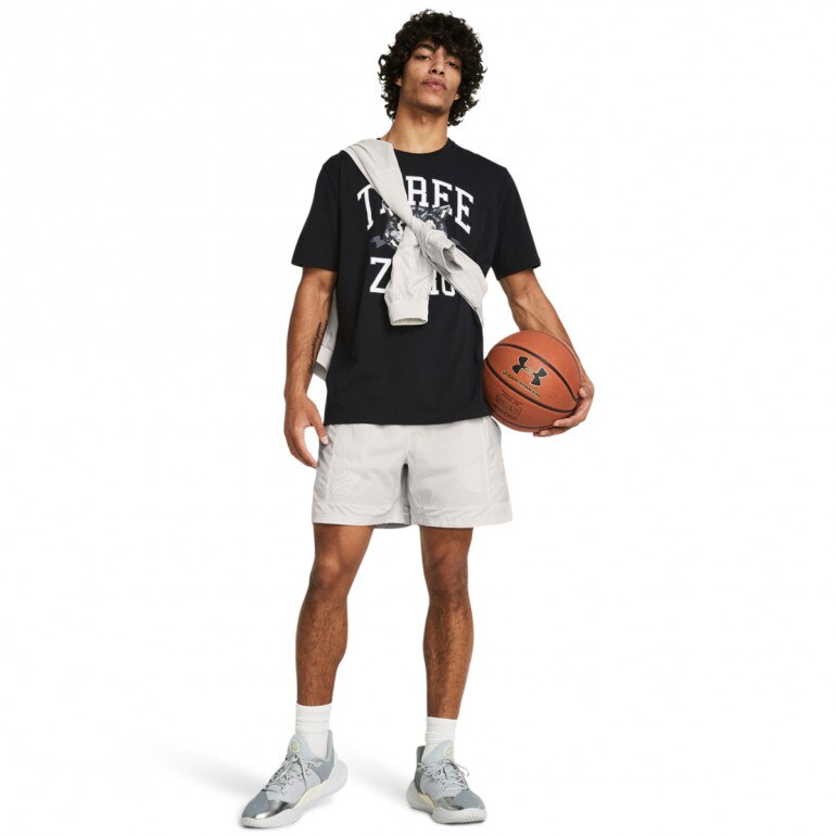 Męskie spodenki do koszykówki Under Armour Curry Woven Short - białe 