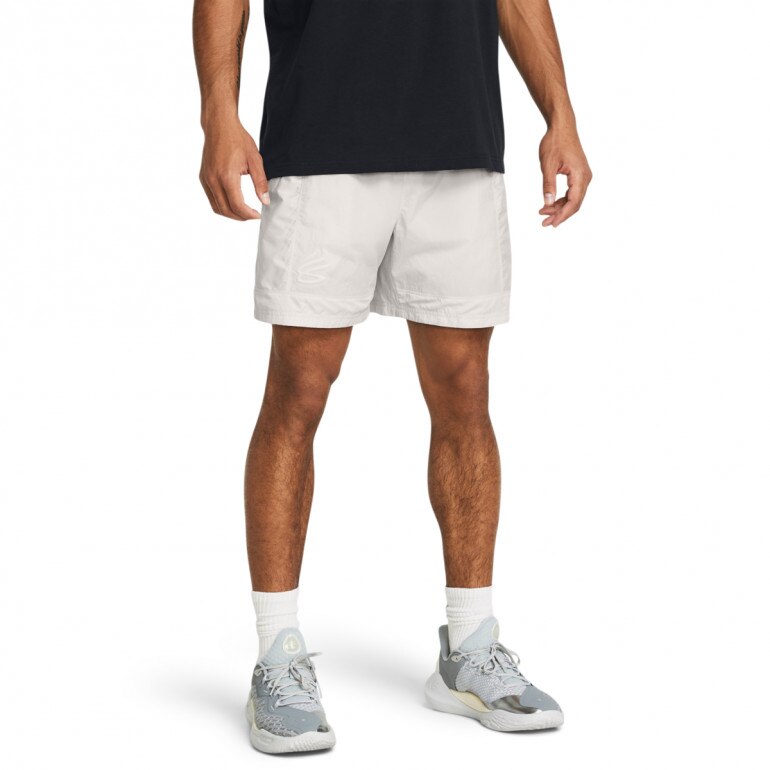 Męskie spodenki do koszykówki Under Armour Curry Woven Short - białe 