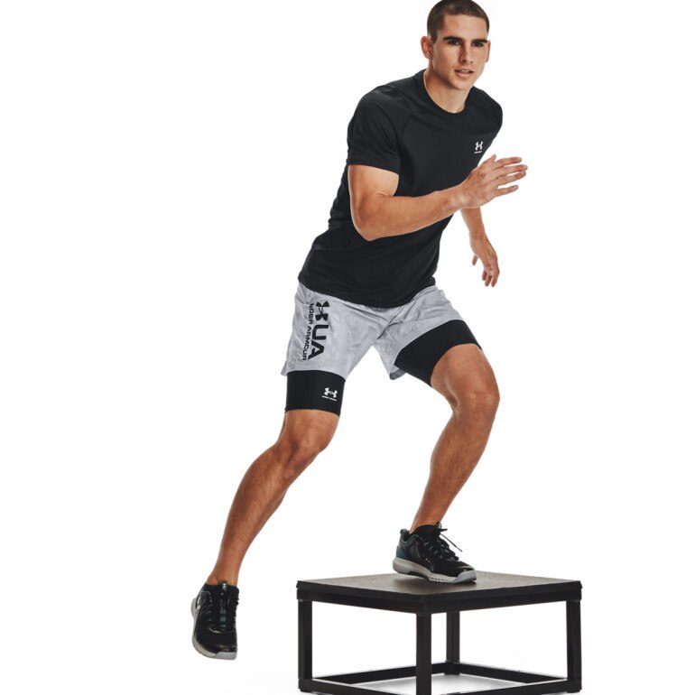 Męskie spodenki treningowe Under Armour HeatGear Pocket Long Shorts - czarne 