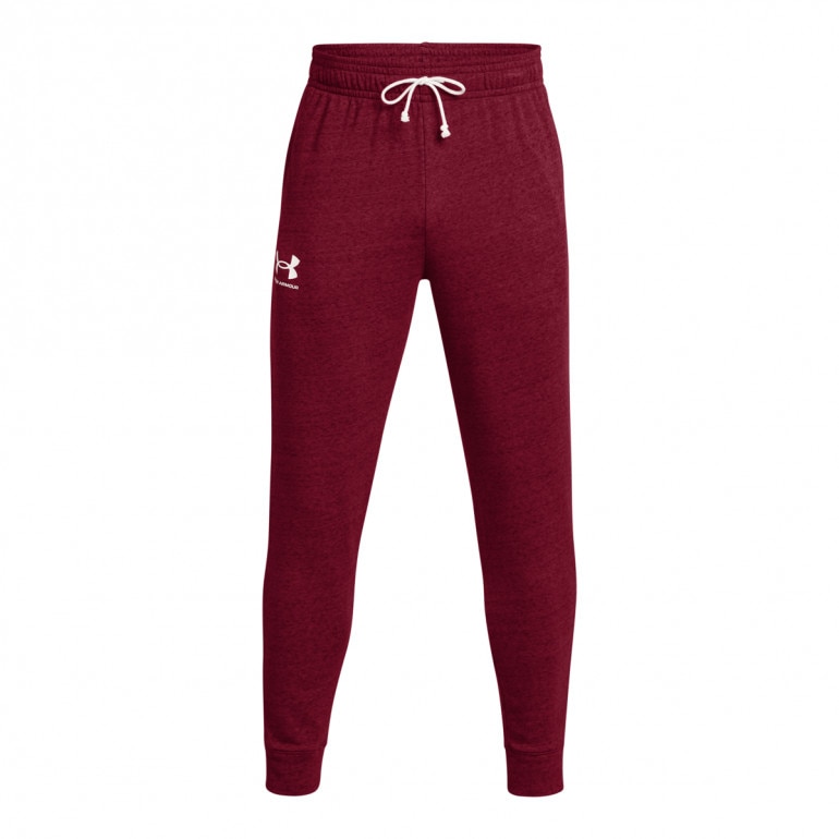 Męskie spodnie dresowe Under Armour UA Rival Terry Jogger - czerwone