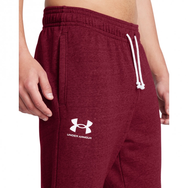 Męskie spodnie dresowe Under Armour UA Rival Terry Jogger - czerwone