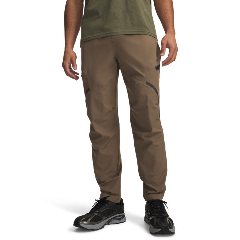 Meskie spodnie dresowe Under Armour UA Unstoppable Cargo Pant - brązowe