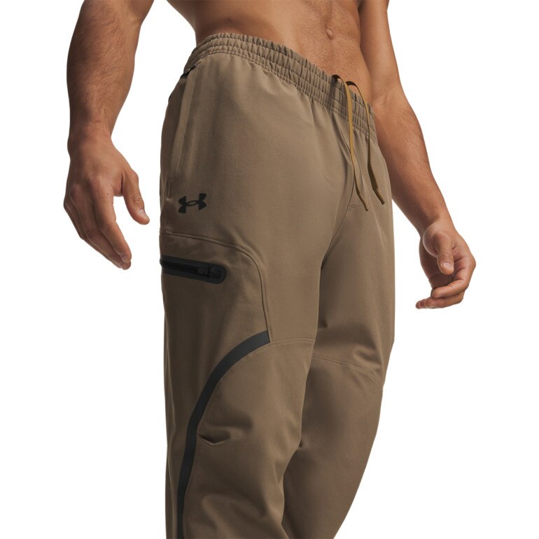 Meskie spodnie dresowe Under Armour UA Unstoppable Cargo Pant - brązowe