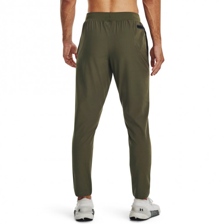 Męskie spodnie treningowe UNDER ARMOUR UNSTOPPABLE TAPERED PANTS - oliwkowe/khaki