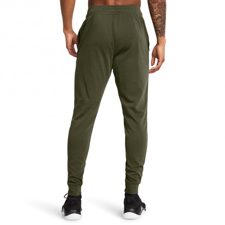 Męskie spodnie dresowe Under Armour UA Rival Terry Jogger - oliwkowe