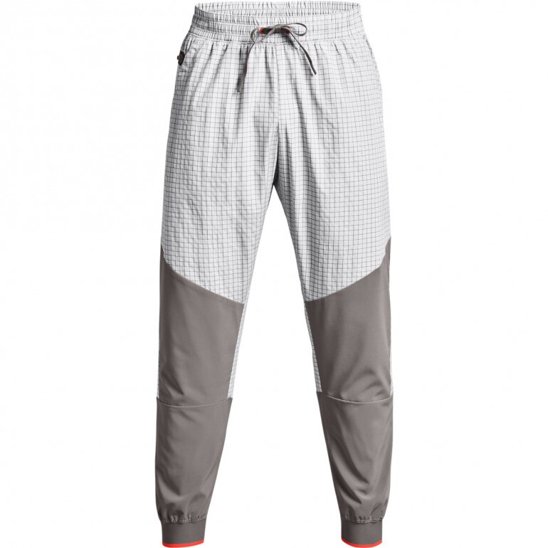Męskie spodnie treningowe UNDER ARMOUR UA RUSH LEGACY WOVEN PANT - szare