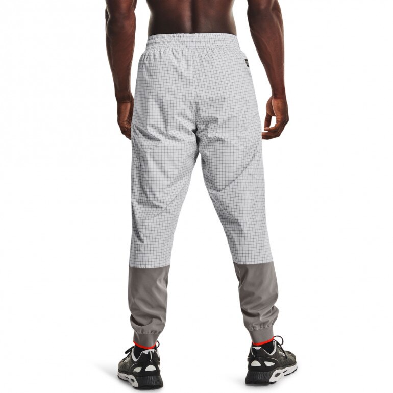 Męskie spodnie treningowe UNDER ARMOUR UA RUSH LEGACY WOVEN PANT - szare
