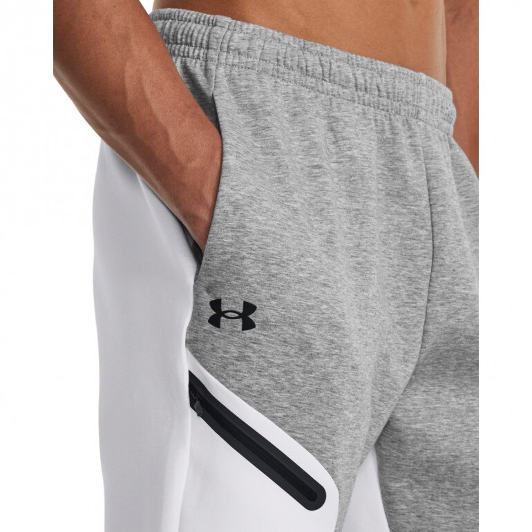 Męskie spodnie treningowe Under Armour UA Unstoppable Flc Joggers - białe