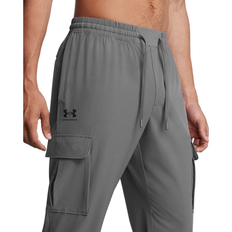 Męskie spodnie treningowe Under Armour UA Vibe Woven Cargo Pants - szare
