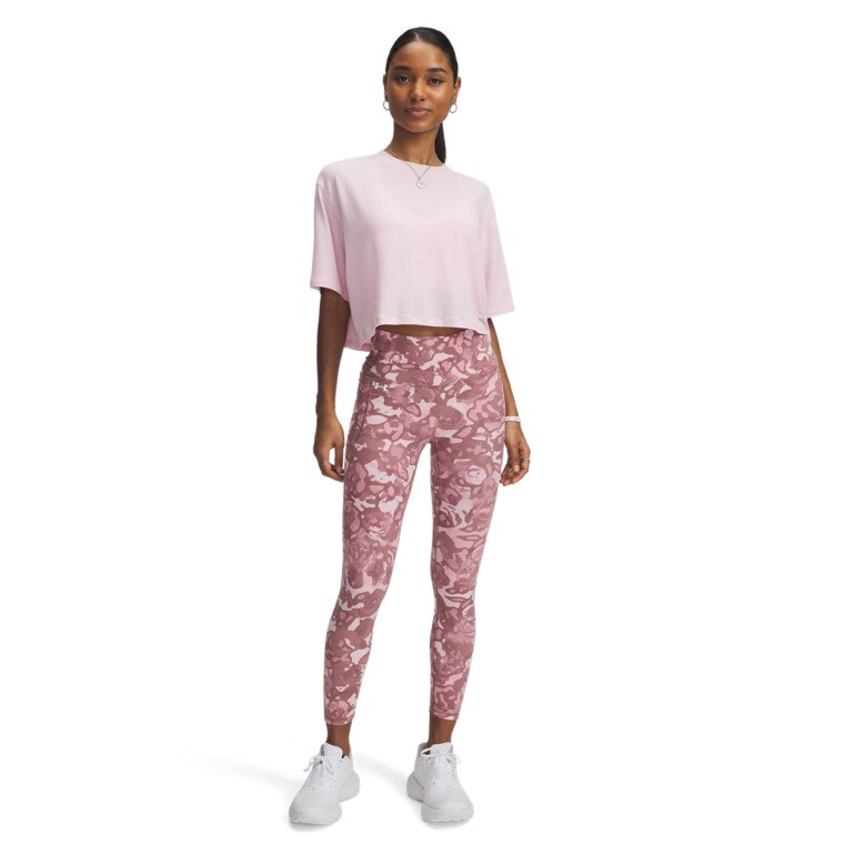 Damskie legginsy treningowe Under Armour Motion Ankle Leg Print - różowe