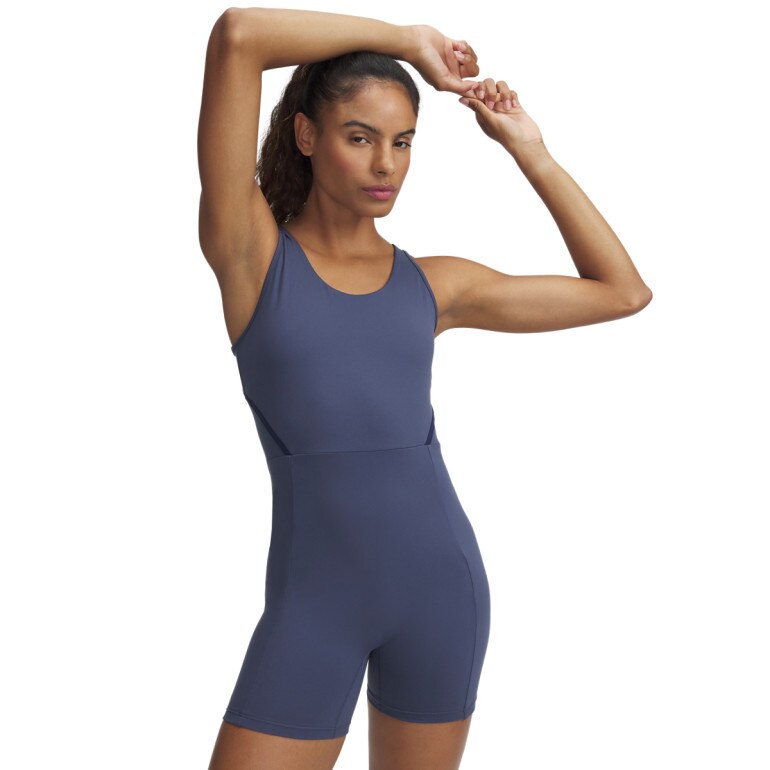 Damski kombinezon treningowy Under Armour Motion Shorts Bodysuit - granatowy