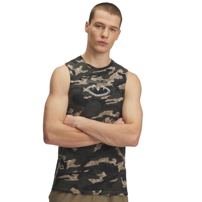Męski top treningowy Under Armour Project Rock Camo Tank - multikolor