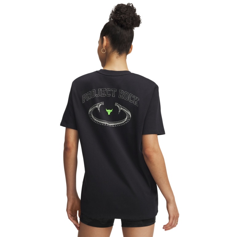 Damski t-shirt z nadrukiem Under Armour Project Rock Campus T - czarny