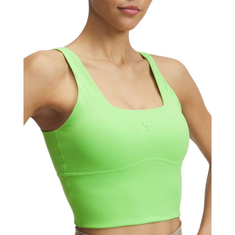 Damski top treningowy Under Armour Project Rock Fitted Bra Tank - zielony 
