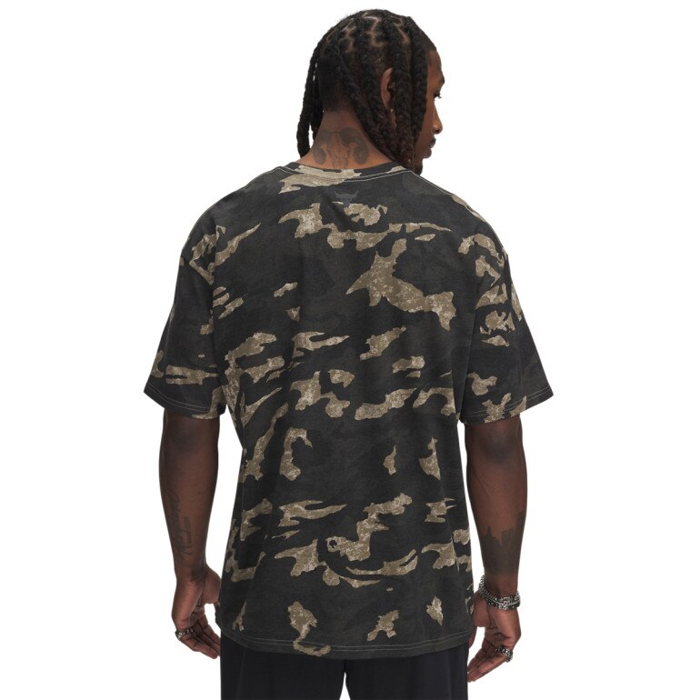 Męska koszulka treningowa Under Armour Project Rock Hwt AOP SS - khaki