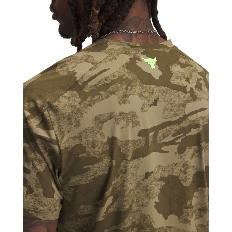 Męska koszulka treningowa Under Armour Project Rock IsoChill SS - brązowa