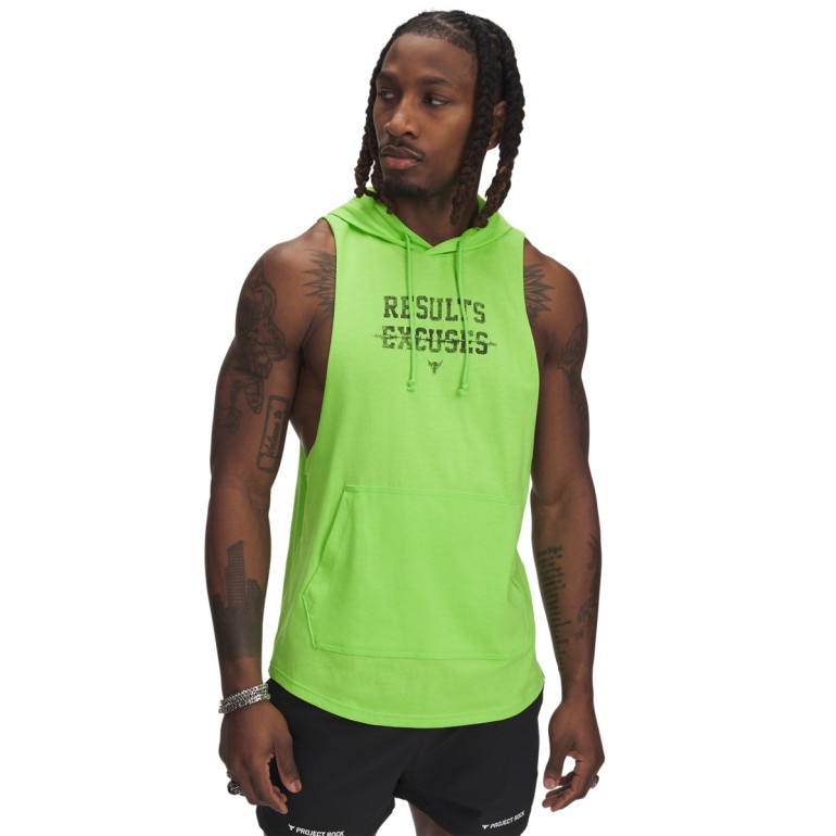 Męski top treningowy z kapturem Under Armour Project Rock Wire SL HD - zielony