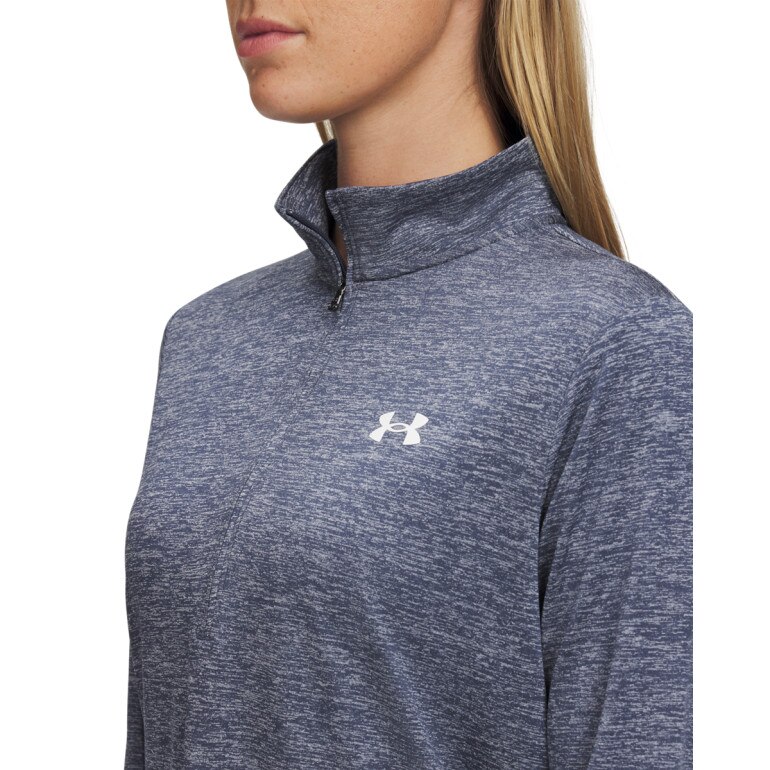 Damski longsleeve treningowy Under Armour Tech 1/2 Zip- Twist - szary
