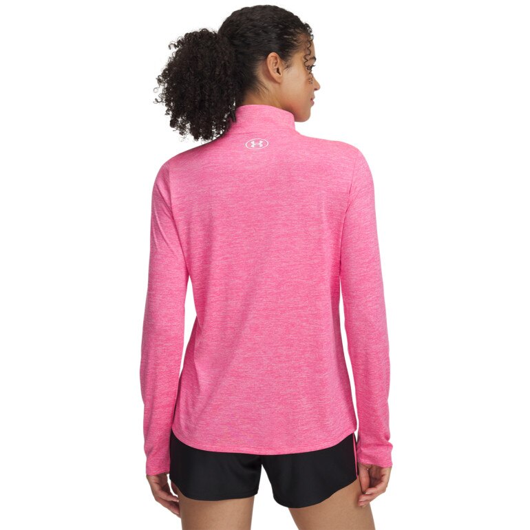 Damski longsleeve treningowy Under Armour Tech 1/2 Zip- Twist - różowy