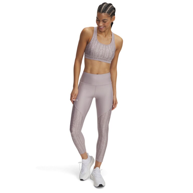 Damskie legginsy treningowe Under Armour Tech Print Panel Ankle - beżowe