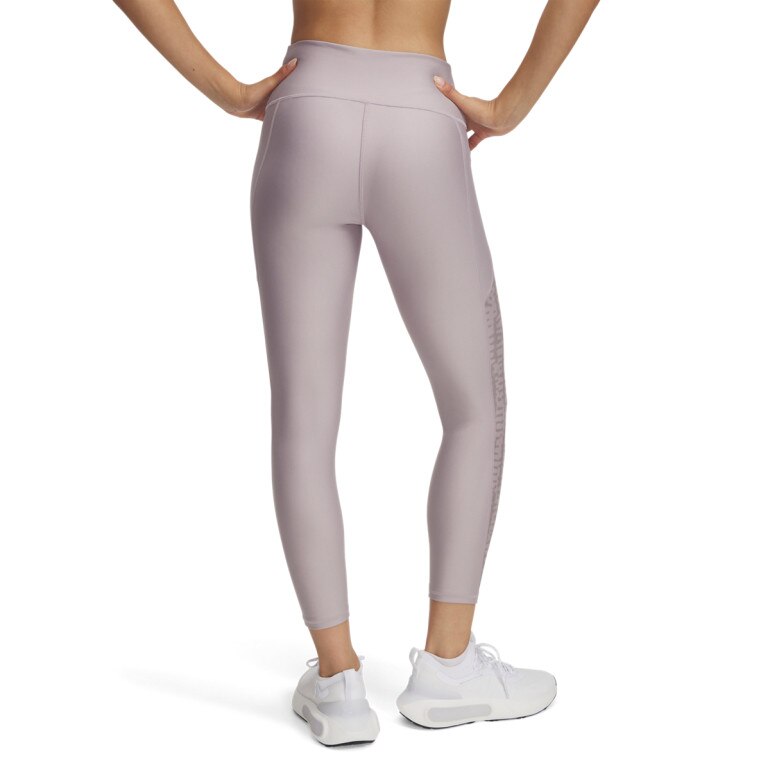 Damskie legginsy treningowe Under Armour Tech Print Panel Ankle - beżowe
