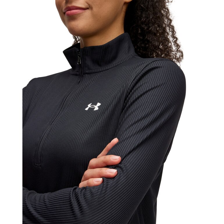 Damski longsleeve treningowy Under Armour Tech Rib 1/2 Zip - czarny