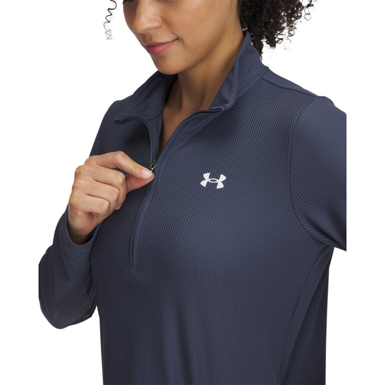 Damski longsleeve treningowy Under Armour Tech Rib 1/2 Zip - granatowy