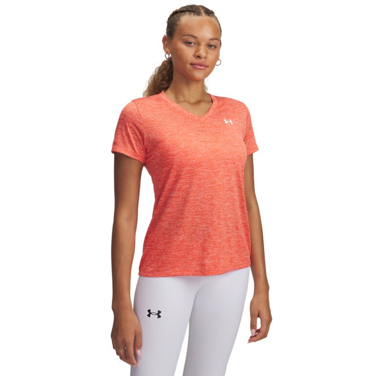 Damska koszulka treningowa Under Armour Tech SSV- Twist - pomarańczowa