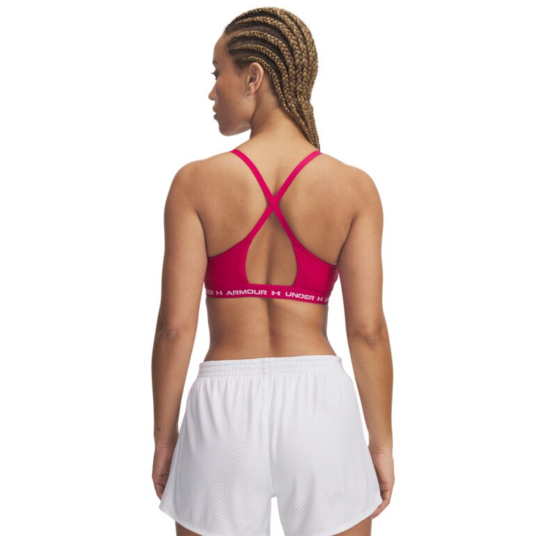 Biustonosz treningowy Under Armour UA Crossback Low Bra - różowy