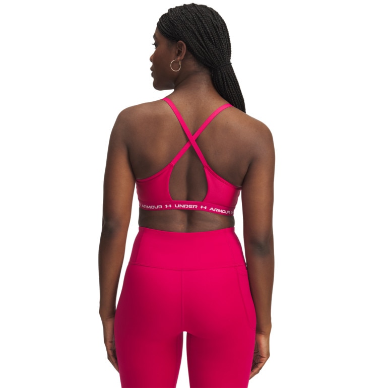 Biustonosz treningowy Under Armour UA Crossback Low Bra - różowy
