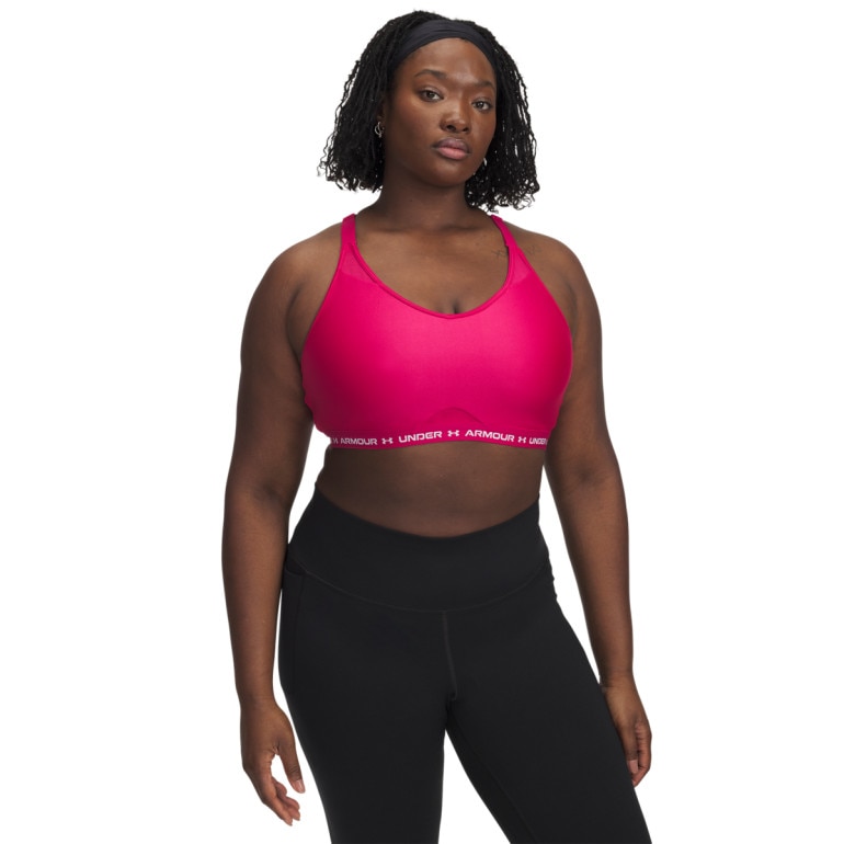 Biustonosz treningowy Under Armour UA Crossback Low Bra - różowy