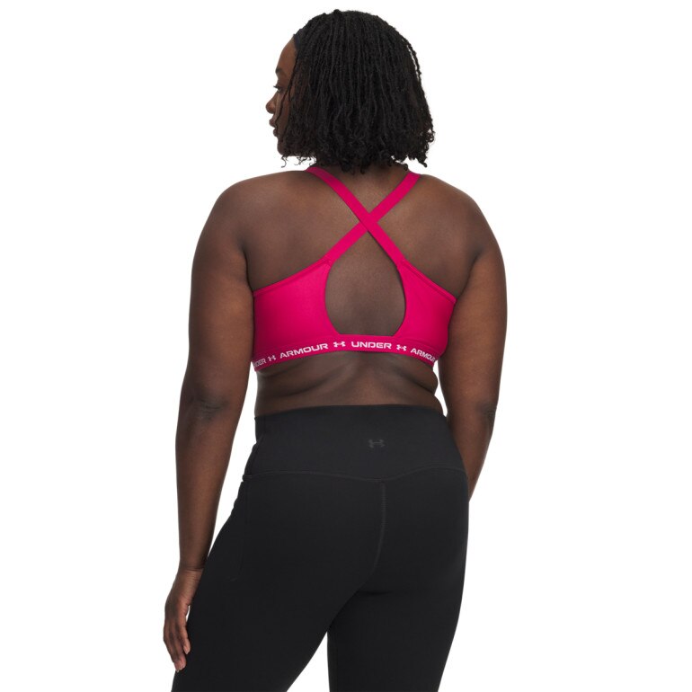 Biustonosz treningowy Under Armour UA Crossback Low Bra - różowy