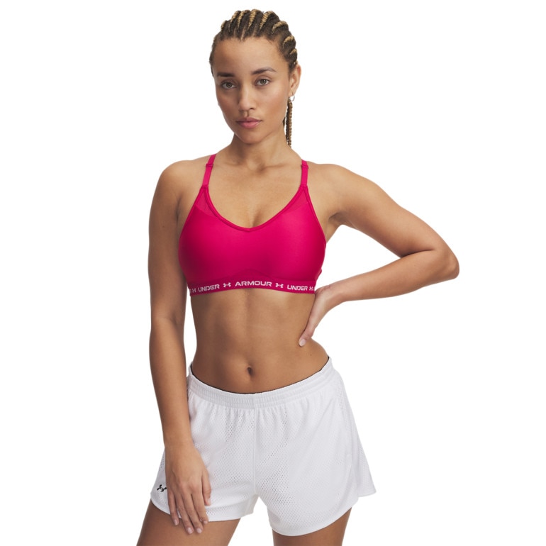 Biustonosz treningowy Under Armour UA Crossback Low Bra - różowy