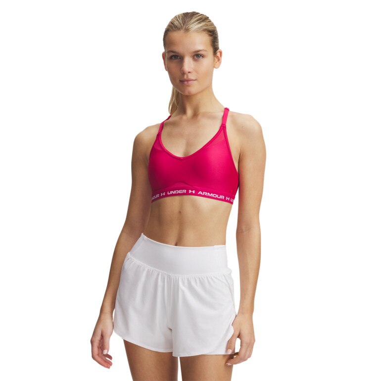 Biustonosz treningowy Under Armour UA Crossback Low Bra - różowy