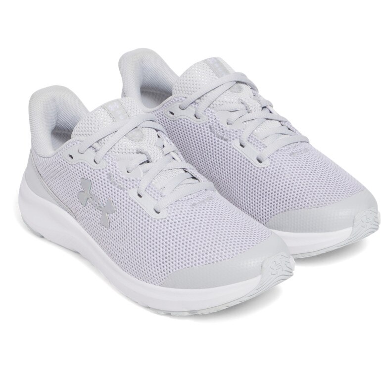 Dziewczęce buty do biegania Under Armour UA GGS Pursuit 4 - białe