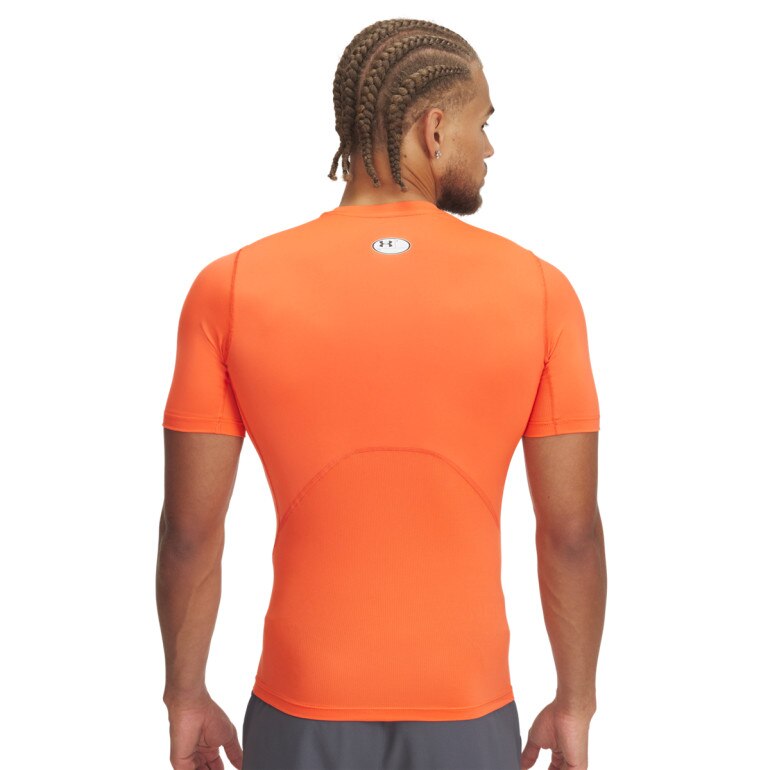 Męska koszulka treningowa Under Armour UA HG Armour Comp SS - pomarańczowa